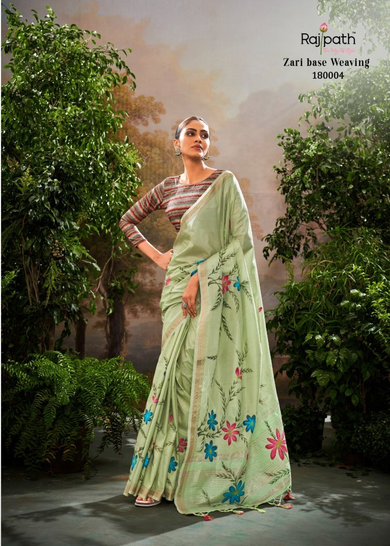 Kalindi Silk By Rajpath Soft Linen Tissue With Printed Saree